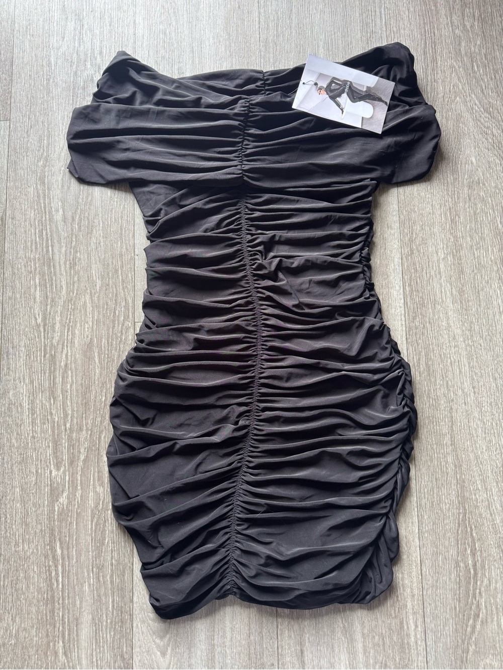 The Naked Wardrobe Ruched Black Women’s Bodycon Dress